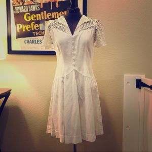 White vintage style midi dress